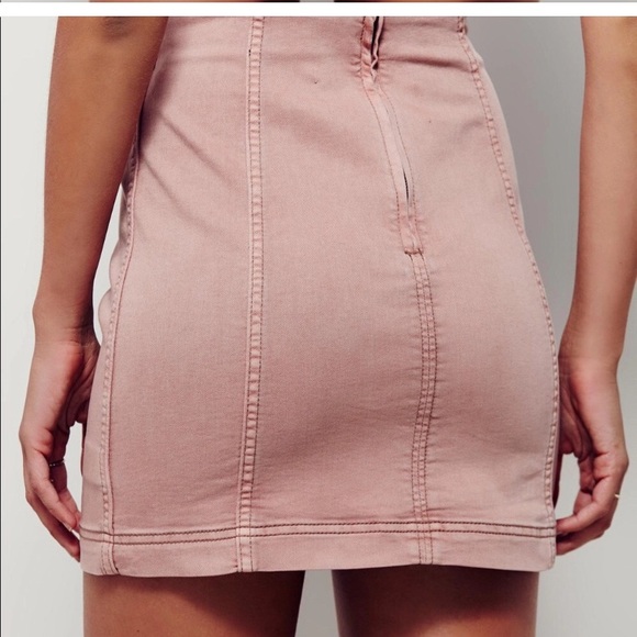 Blush Acid Washed Denim Skirt - Picture 2 of 6